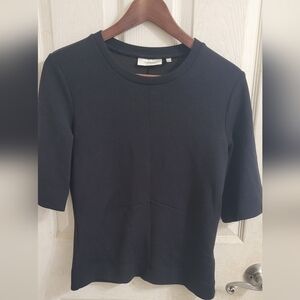 Women's Black Short Sleeve Crewneck Top